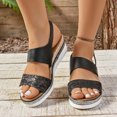 thumbnail image 1 of Women's Summer Size Wedge Fish Mouth Roman Sandals Sandals for Women 2025 Black 43, 1 of 8