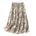 thumbnail image 1 of Women's Tennis Skirts Summer Casual Summer Loose Flower Bud Chiffon Skirt Flowy High Waist A-Line Midi Women Fashion Pink M, 1 of 2