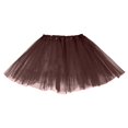 thumbnail image 1 of Women's Tennis Skirts Summer Elegant Ballet Skirt for Adults chiffon layered tutu with mesh overlay flowing performance practice for daily wear Brown One Size, 1 of 4