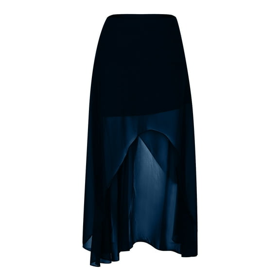 Women's Summer Skirts Elegant Going Out Chiffon Skirt Party Casual Swing Skirt High Waist Plain Ruffles A-Line Dress Solid Color Office Woek Maxi Dress