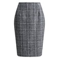 thumbnail image 1 of Women's Tennis Skirts Summer High Waist Pencil Skirt in Classic Plaid Pattern Ideal for Dailywear Seasons Autumn Winter Midi Length Figure Enhancing Black XL, 1 of 2