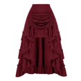 thumbnail image 1 of Women's Tennis Skirts Summer Layer Cake Ruffle Punk Style Long Skirt for Everyday Wear in Casual Resort Ready Ready Wardrobe Red L, 1 of 4