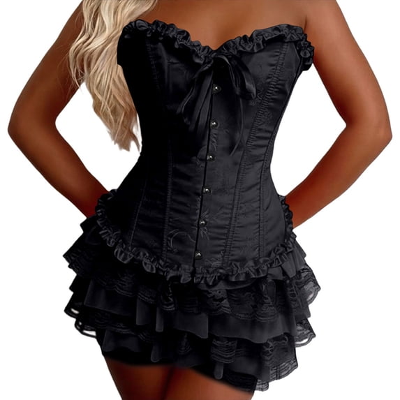Women's Tennis Skirts Summer Multilayer Lace Trim Beachy Flowy Tiered Hemline Holiday Resort Wear Skirt For Women Black XL