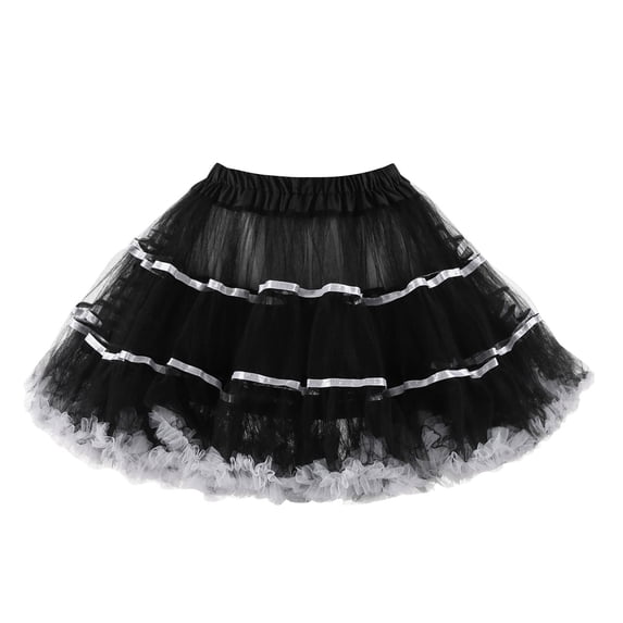 Women's Tennis Skirts Summer Skirt Underskirt for Women Petticoat Swing Tutu Cosplay Wearable Lightweight Black One Size