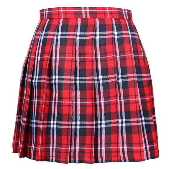 Women's Summer Skirts Women High Waist Pleated Cosplay Tennis Skirts Thanksgiving Day Christmas Red XL