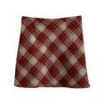 thumbnail image 1 of Women's Tennis Skirts Summer Women Style Autumn Winter High Waisted Plaid Woolen A Line Skirt Red L, 1 of 7