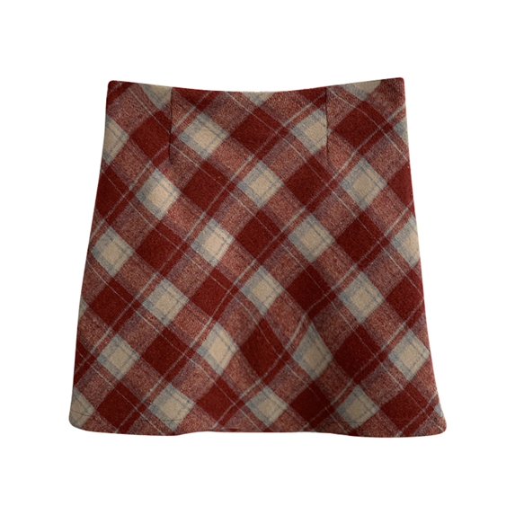 Women's Tennis Skirts Summer Women Style Autumn Winter High Waisted Plaid Woolen A Line Skirt Red L