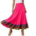 thumbnail image 1 of Women's Tennis Skirts Summer Women’s Bohemian Flowy Mexican Skirt Elastic Waist Summer Casual Wear Pink XL, 1 of 2
