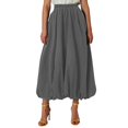 thumbnail image 1 of Women's Summer Tennis Skirts Women’s Casual Loose Floral Midi Skirt With Stretch Waistband A Line Dressy Street Style Skirt Gray S, 1 of 7