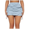 thumbnail image 1 of Women's Tennis Skirts Summer Womens Cargo Skirt Casual Summer High Waisted Bodycon Pencil Ruched Side Pockets Blue XXL, 1 of 8