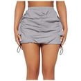 thumbnail image 1 of Women's Tennis Skirts Summer Womens Cargo Skirt Casual Summer High Waisted Bodycon Pencil Ruched Side Pockets Gray XXL, 1 of 8
