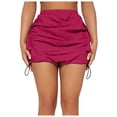 thumbnail image 1 of Women's Tennis Skirts Summer Womens Cargo Skirt Casual Summer High Waisted Bodycon Pencil Ruched Side Pockets Red XS, 1 of 6