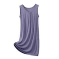 thumbnail image 1 of Women's Summer Sleepshirt Nightgown Comfortable Round Neck Sleeveless Loungewear Casual Home Dress Basic Sleepwear Lightweight Breathable Soft Fabric, 1 of 4