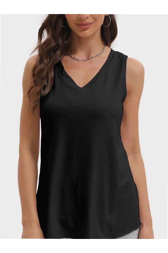 Women's Summer Sleeveless Blouse Casual Tank Flowy Tops for Women