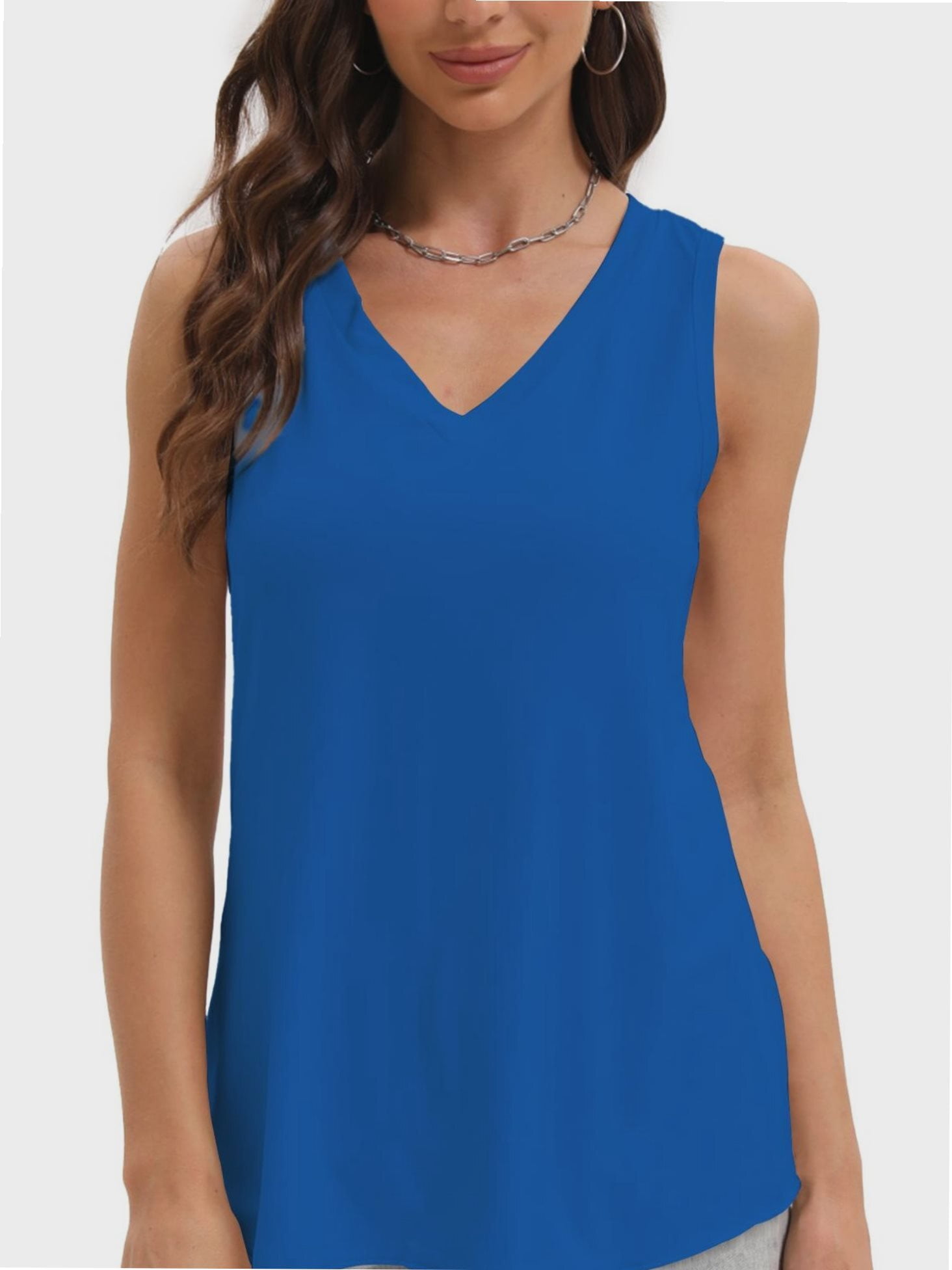 Women's Summer Sleeveless Blouse Casual Tank Flowy Tops for Women