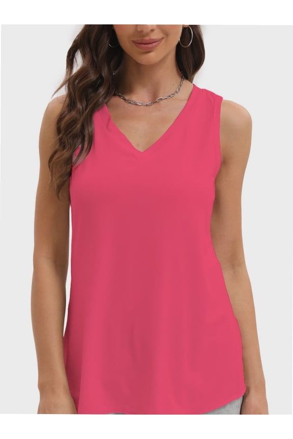 Women's Summer Sleeveless Blouse Casual Tank Flowy Tops for Women