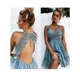 thumbnail image 1 of Women's Summer Sleeveless Dress Bohemia Backless Beach Short Dresses, 1 of 3