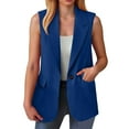 thumbnail image 1 of Women's Summer Sleeveless Lightweight Casual Work Vest Jacket Fashion Button Up Pockets Fully-Lined Outfit, 1 of 1