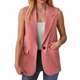 thumbnail image 1 of Women's Summer Sleeveless Lightweight Casual Work Vest Jacket Fashion Button Up Pockets Fully-Lined Outfit, 1 of 1