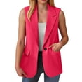 thumbnail image 1 of Women's Summer Sleeveless Lightweight Casual Work Vest Jacket Fashion Button Up Pockets Fully-Lined Outfit, 1 of 1