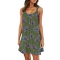 thumbnail image 1 of Women's Summer Sleeveless Pleated Casual Dress V Neck Shoulder Strap Beach Floral Loose Tank Womens Casual Trendy Midi Dresses, 1 of 4