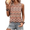 thumbnail image 1 of Women's Summer Sleeveless Pleated Crewneck Tank Top Casual Loose Fit Tunic Blouse Dressy Beach Vacation Tops, 1 of 5