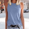 thumbnail image 1 of Women's Summer Sleeveless Round Neck Solid Color Vest Top Comfortable Casual Stretch Fit Lightweight Breathable Fashion T-Shirt, 1 of 3
