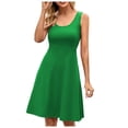 thumbnail image 1 of Women's Summer Sleeveless Scoop Neck Swing Tank Dress - Casual Beach/Party - S-XL Sizes, 1 of 6