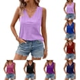 thumbnail image 1 of Women's Summer Sleeveless Shirts Casual V Neck Tank Tops Tunic Casual Basic Shirts True Classic Tees Cute Trendy Clothes Summer Loose Fit Clothes Womens Tops 2026 Black L, 1 of 5