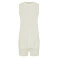 thumbnail image 1 of Women's Summer Sleeveless Sweater Sets Casual Knit Tunic Tops And Shorts 2 Piece Outfits, 1 of 1