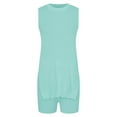 thumbnail image 1 of Women's Summer Sleeveless Sweater Sets Casual Knit Tunic Tops And Shorts 2 Piece Outfits, 1 of 1