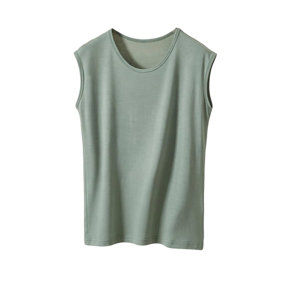 Women's Summer Sleeveless Tank Top Loose Fit Casual Crew Neck T Shirts Basic Tee Tops Green XXL(XXL)