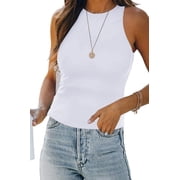 Womens Summer Sleeveless Tank Top White, Small
