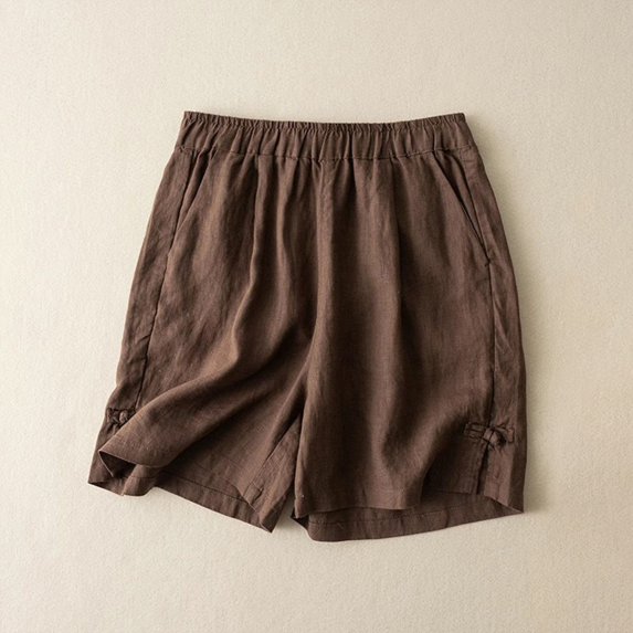 Women's Summer Solid Color High Waisted Pocket Versatile Straight Tube Lightweight Comfortable Breathable Casual Shorts Beach Shorts for Women Summer Board Shorts for Women Swim Womens Snow Pants
