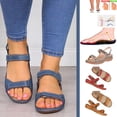 thumbnail image 1 of Women's Summer Solid Color Hollow Out Wedge Comfortable Soft Women's Sandals Red qILAKOG Size 6, 1 of 7