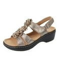 thumbnail image 1 of Women's Summer Solid Color Hollow Out Wedge Fish Mouth Flowers Women's Sandals, 1 of 3