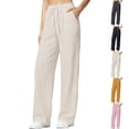 thumbnail image 1 of Women's Summer Solid Color Ice Narrow Wide Leg Pants, 1 of 5