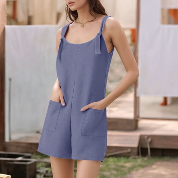 Women's Summer Solid Color Jumpsuits Fashionable Casual Shorts Suspender Bib Women Maternity Overalls Jean Suits Bandeau Cutout Shir Pocket Design Jumpsuit Romper Women Jumpsuits with Train Dinner