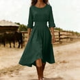 thumbnail image 1 of Women's Summer Solid Color Round Neck Long Dress, 1 of 7