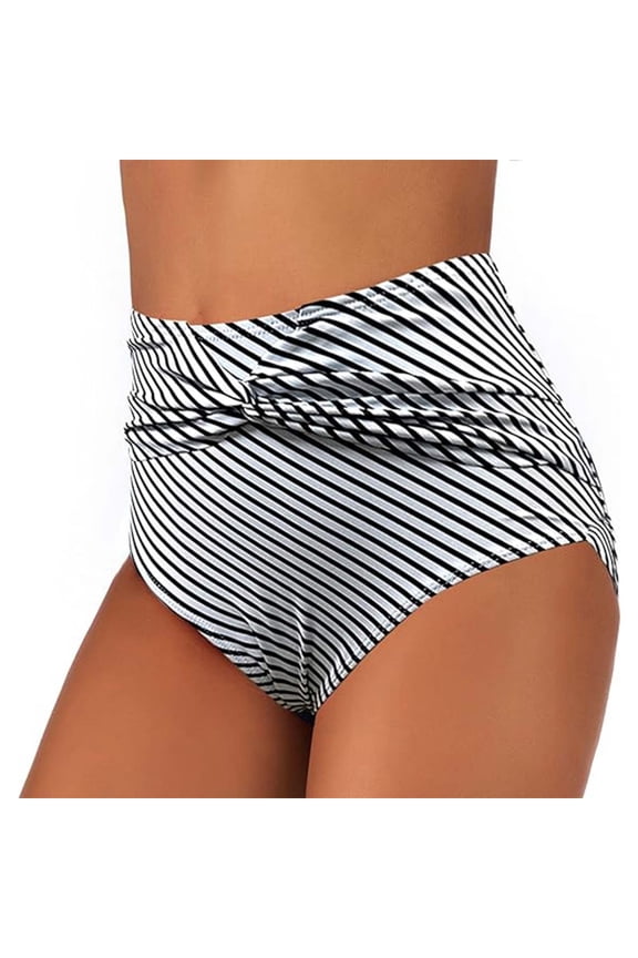 Women's Summer Solid Color And Striped Waist Length Pleated Beach Bikini Swim Pants Swimming Pool Stickers for Bottom of Pool Swimming Pants for Girls Womens Swim Bottoms Medium Swim Pants for Men
