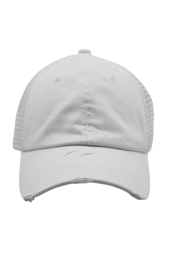 Women's Summer Solid Color Versatile Baseball Cap Quick Dry Mesh Design Trucker Hat Vintage Raw Edge Distressed Simple Basic Style Lightweight Breathable Outdoor Casual Hat White One Size
