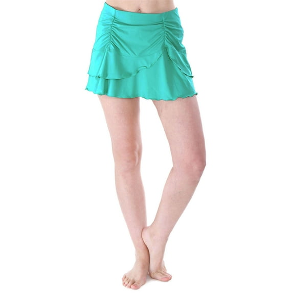 Women's Summer Solid Colored Cover Up Skirt Swim Skirt, Green, XL