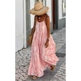 thumbnail image 1 of Women's Summer Spaghetti Strap Maxi Sundress - Scoop Neck, Flowy Boho Style for Casual Vacation Wear, 1 of 10
