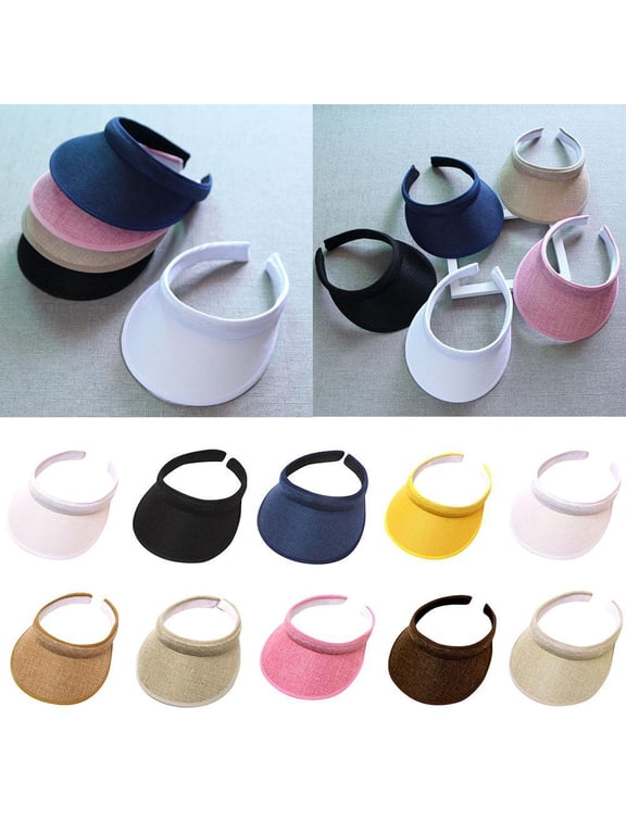 Women's Summer Sport Visor Wide Brim Tennis Sun Hat,Adjustable Anti-ultraviolet Elastic Hollow Top UV Protection Cap for Beach Golf