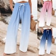 thumbnail image 1 of Women's Summer Straight Leg Pants Trousers Slacks with Pockets, Casual Fashion Printed Elastic Waistband Stretchy Flowy, Office Work Business Casual Daily Wear Travel Essentials for Women, 1 of 9