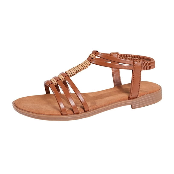 Women's Summer Strappy Flat Sandals Casual Fisherman Sandals with Open Toe Summer Shoes