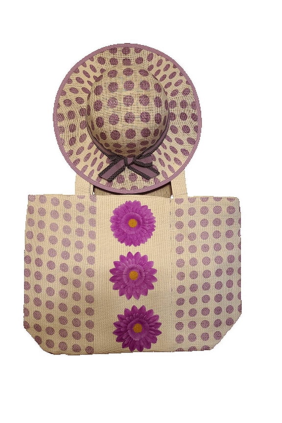 Women's Summer Straw Hat With Matching Tote