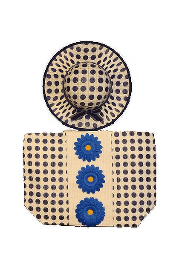Women's Summer Straw Hat With Matching Tote
