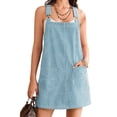 thumbnail image 1 of Women Summer Striped Casual Denim Dress Sleeveless Denim Dress with Pockets, 1 of 7