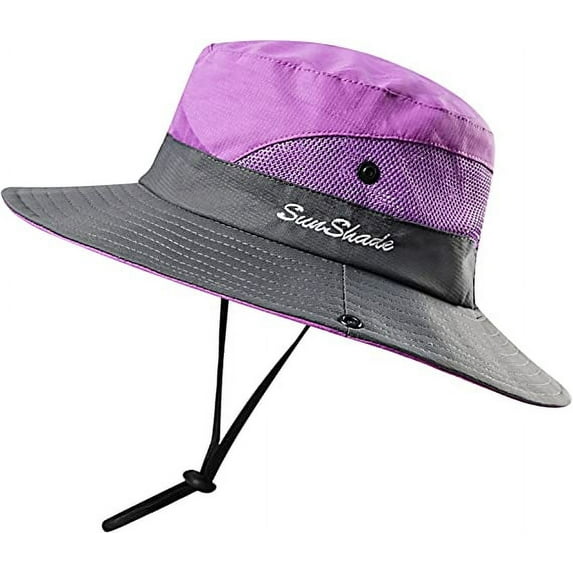 Women's Summer Sun Bucket Hats, UV Protection Beach Hats Foldable Mesh Fishing Cap for Women